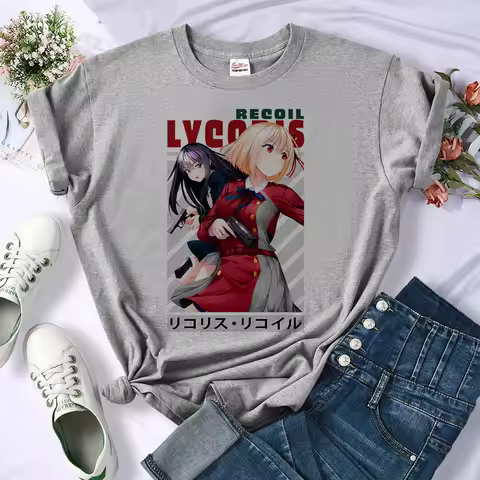 Lycoris Recoil shirt shoujo cutecore manga Retro top tees korean fashion cutecore alternative Psyche