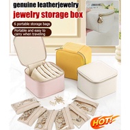 【🔥🔥Hot Sell】Genuine Leather Portable Jewelry Box With Bag/Gift Ring Earring Organizer/Portable Trave