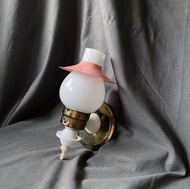 {{ 老叢 }}💡早期粉紅帽子牛奶玻璃小壁燈