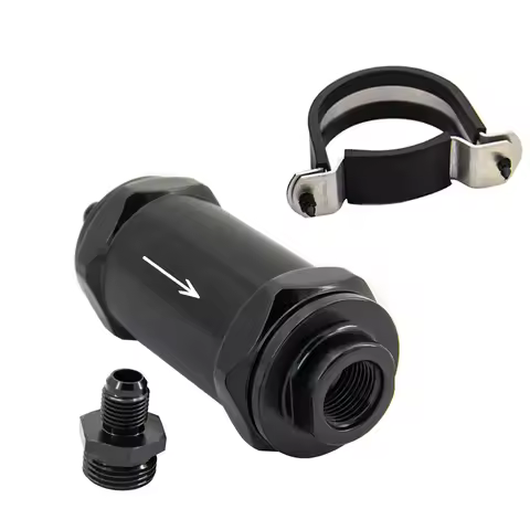 AN6 / AN8 / AN10 Inline Fuel Filter E85 Ethanol With 100 Micron Stainless steel element