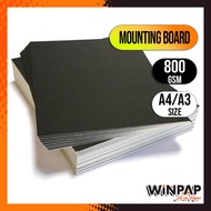 WPP Mounting Board (5pcs, A4/A3 Size) Black Mounting Board, A4 Mounting, A3 Mounting, Black Card, Bl