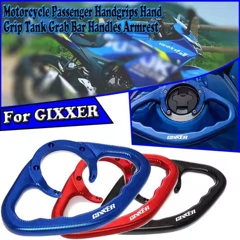 CNC Motorcycle Passenger Handgrips Hand Grip Tank Grab Bar Handles Armrest For GIXXER 150 155 250 15
