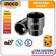 INGCO Hex Socket Wrench 3/4" Drive 30mm | 32mm | 38mm | 41mm | 50mm | 55mm INHT