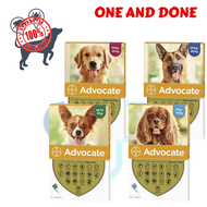 DOG Advocate Flea Ticks Deworm Treatment puppies 3 tubes (1box)mange kurap heartworm puppy MITES