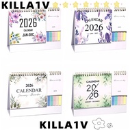 KILLA1V 2026 Flower Calendar, Planning Foldable Double-coil Calendar, Portable Jan. 2026 - Dec. 2026