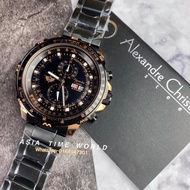 *Ready Stock*ORIGINAL Alexandre Christie 6476MCBBRBA Black Stainless Steel Water Resistant Chronograph Men’s Watch