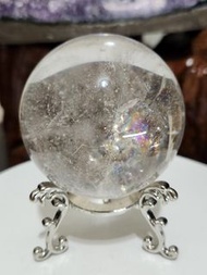 《天然巴西高品質白水晶球》/重量尺寸請看圖片/附底座。