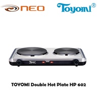 TOYOMI Double Hot Plate HP 602 Electric Hot Plate | Non-stick cast iron heating plate | Unique 4 Heaters |