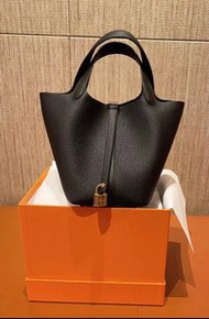 Hermes Picotin 18 black gold