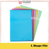 12pcs A4 Fail Bentuk L A4  L Shape File Color / Clear Holder File Document Files