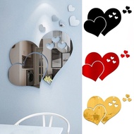 3d Creative Heart Mirror Wallpaper Self-Adhesive Acrylic Reflector Sticker Bedroom Home Decorative Wall Art