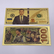 cod Ukrainian President Zelensky Gold Banknote card 100 200 500 1000 EURO for collection Celebrity t