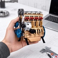 IWENNEYBU Car Engine Model, Miniature Model 3.94in 8 Cylinder Engine Model, Decorative 8 Cylinder Re
