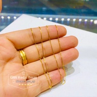 EMAS 375 RANTAI LEHER 45cm KOTAK 375GOLD NECKLACE Budak Dewasa Sesuai