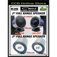 Audible Dynamics AD-250 / AD-251 2" Full Range Speaker - 250watts - 2pcs/set