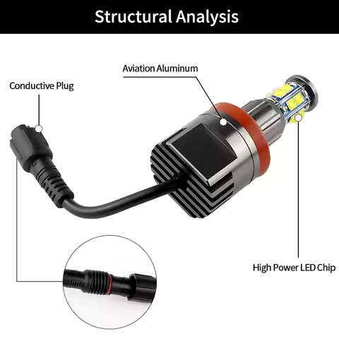 2PC H8 120W LED White Bulbs Halo Lamp For BMW E82/E87 E90 E91 E92 E93 E60 E61 E63/E64 F01/02 E84 E71