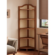 Plastic Rattan Corner Shelf Household Living Room Medieval Style Corner Corner Locker Sofa Side Tria