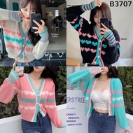 B3707 Playful Hearts Knit Cardigan