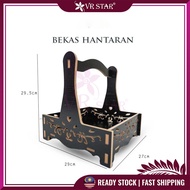 VRstar Bekas Hantaran Dulang Tapak Buatan Kayu Segi Empat Bertangkai Tapak Asas Hantaran DIY 2 Tingk