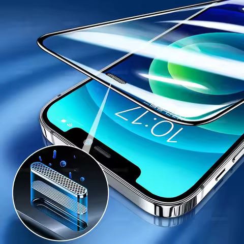 3Pcs Dust Filter Clear Tempered Glass for iPhone X XR XS 11 12 13 Mini 14 15 16E 16 17 Air 18 Pro Ma