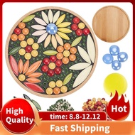 DIY Mosaic Craft Kit Floral Mosaic Bamboo Coaster Set for Handmade Mosaic Coasters Home Decoration