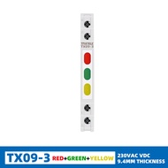 Din Rail 9 mét Đèn báo AC DC 220V 230V LED đèn tín hiệu đèn thí điểm 50Hz 60Hz đèn đỏ màu xanh dương