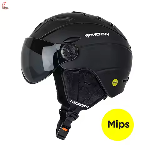 MOON-Adjustable Headlock Snow Helmet for Adults, Ski Helmet with Visor ，mips helmet is warm and comf