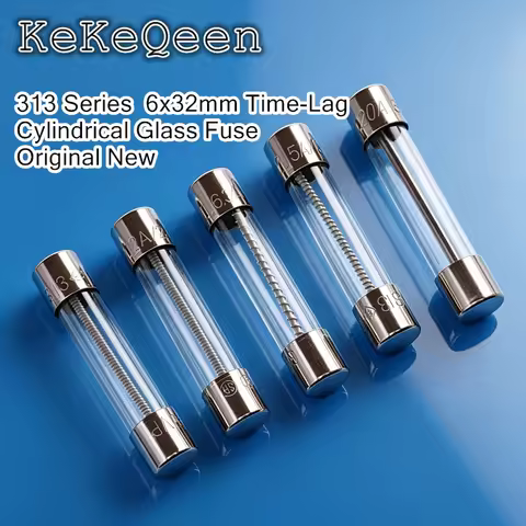 10PCS 6*32MM Slow Blow Glass Fuses Insurance Tube 6*32 313 FUSE 6x32mm T1A T2A T3A T5A T6.3A T8A T10