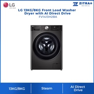 LG 13KG/8KG Front Load Washer Dryer with AI Direct Drive FV1413H2BA | Steam+™ | TurboWash™ | 360 eZD