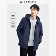 Giordano Hooded Woven Padded Jacket with Diamond Pattern – diamond pattern warm hood blocks wind pad