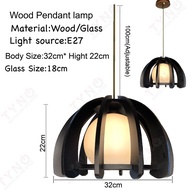 Modern Wood pendant light E27 bulb Holder