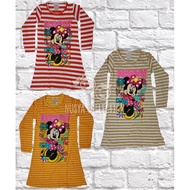 Baju T-Shirt Labuh Lengan Panjang Kanak Kanak Perempuan (Minnie Mouse 2-8y)