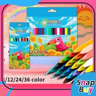 6/12/24/36 Colors Plastic Crayons for Kids Non-Toxic No Dirty Hand Safe Washable Crayon Toddler Gift