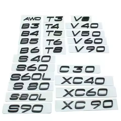 Car Trunk Sticker 3D ABS Glossy Black D5 D7 B4 B5 B6 T3 T4 T5 T6 T8 AWD D3 D4 D5 D6 D7 For XC90 XC70