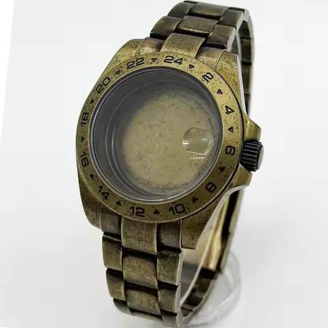 BLIGER Bronze Retro 40mm Watch Case Sapphire Crystal For Explore 2 Fit NH34 NH35 NH36 NH38 ETA2824 P