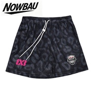 3x3 Leopard Print Shorts Men's Sports Pants Basketball American Mesh Short-Length Pants Loose Trendy