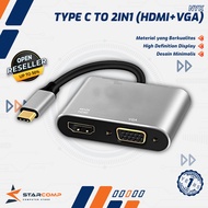 Converter Type C to HDMI VGA 2 in 1 NYK CC21