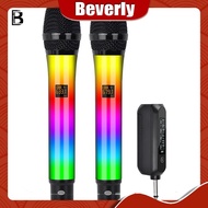 【Beverly】-2.4G Wireless Microphone RGB Microphone Rechargeable Dynamic Microphone for KTV Church Sho