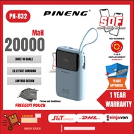 Pineng PN-832PD 20000mAh Power Bank Built-In Cable Powerbank 22.5W Fast Charging