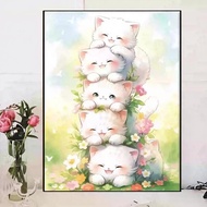 5D Diamond Painting Set Full Diamond Cat Cat Jenga Diamond Painting Material Package 2026 New Style
