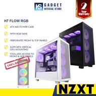 NZXT H7 FLOW RGB Mid-Tower Case - Black & White