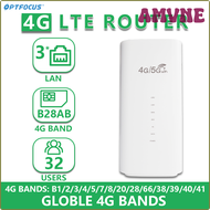 AMVNE OPTFOCUS 4G LTE Modem 300Mbps 3 LAN Wifi SIM Card 4G gsm Modem Wi Fi Roteador LTE CPE with VPN B28 Supported For America Europe QIEVB