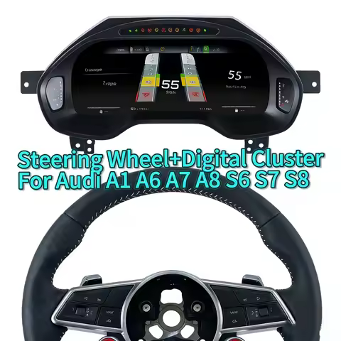 Upgraded Customized Steering Wheel Digital Cluster For Audi A1/A6/S6 2012-2018 A7/S7 2011-2018 A8/S8