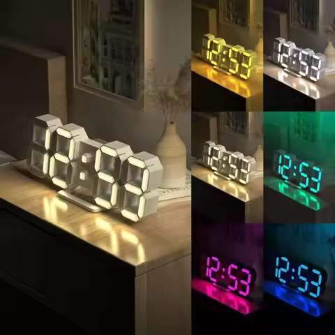 Adjustable Luminous Mode Digital Desktop Clock Thermometer Usb Charging Digital Alarm Clock Wall-mou