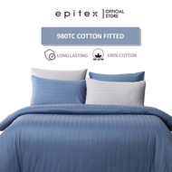 Epitex (w/o Quilt Cover) 980TC Cotton Lite Dobby Bedsheet | 100% Pure Cotton Fitted Sheet