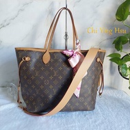 LV Neverfull MM 🎀現品實拍🎀中款 老花  托特包 ~二手約88成新