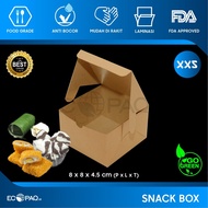 Snack Box - Catering Box Catering Box - XXS Cake Box - 8x8x4.5 cm (100 pcs)