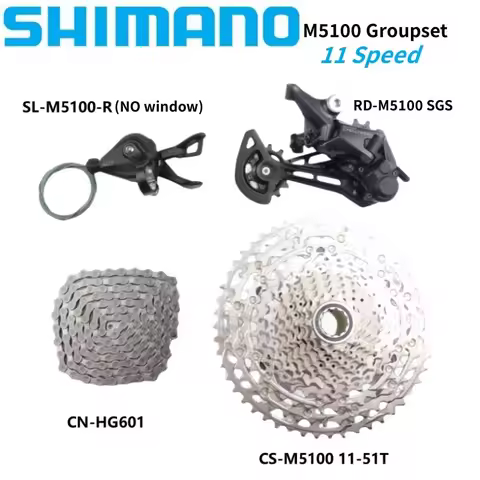 Shimano DEORE M5100 Groupset SL-M5100 Right 11S RD-M5100 SGS Rear Derailleur CN-HG601 Chain 11-51T C