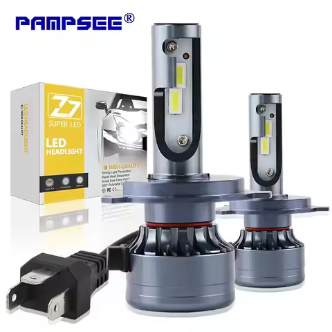 PAMPSEE Z7 Led Headlight Bulbs H1 H3 H7 H4 9005 110W 16000LM Turbo Fan Cool White 6500k Truck Replea