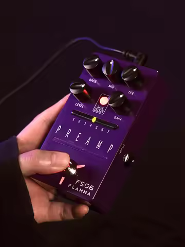 FLAMMA FS06 Preamp Pedal Digital Guitar Effects Pedal with 7 Preamp Models Preset Save Slot Built-in